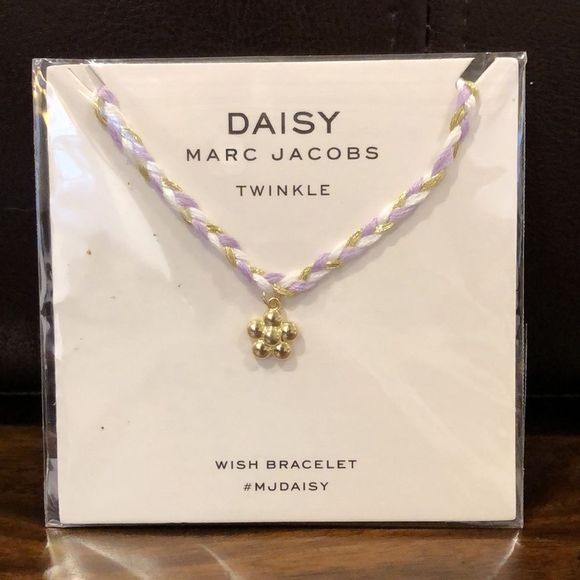 MARC JACOBS Braided Daisy Purple White Gold Wish Bracelet - Picture 9 of 9